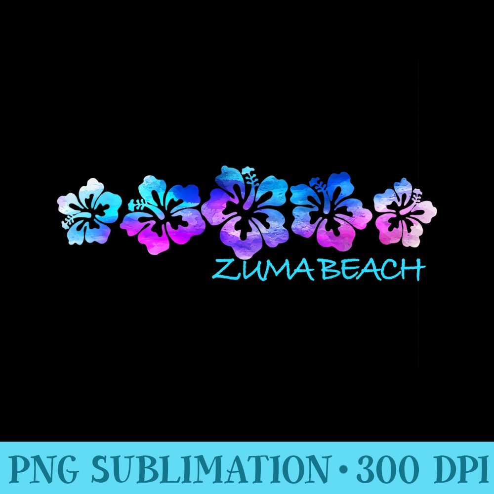 Zuma Beach Tropical Flower Design Vacation Beach - High Quality PNG files - Quick And Seamless Download Process