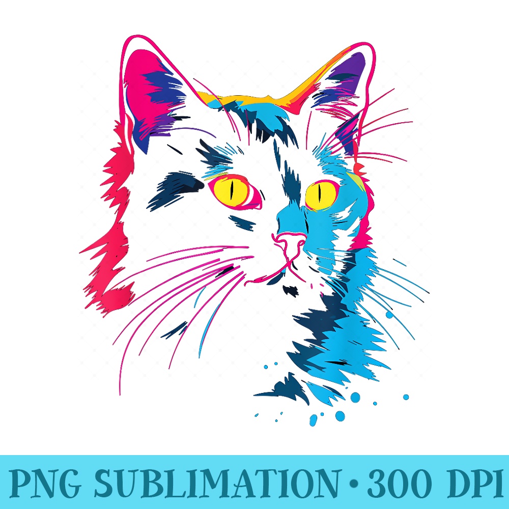 Kawaii Anime Cat Men Women Black Cat - PNG Prints - Vibrant and Eye-Catching Typography