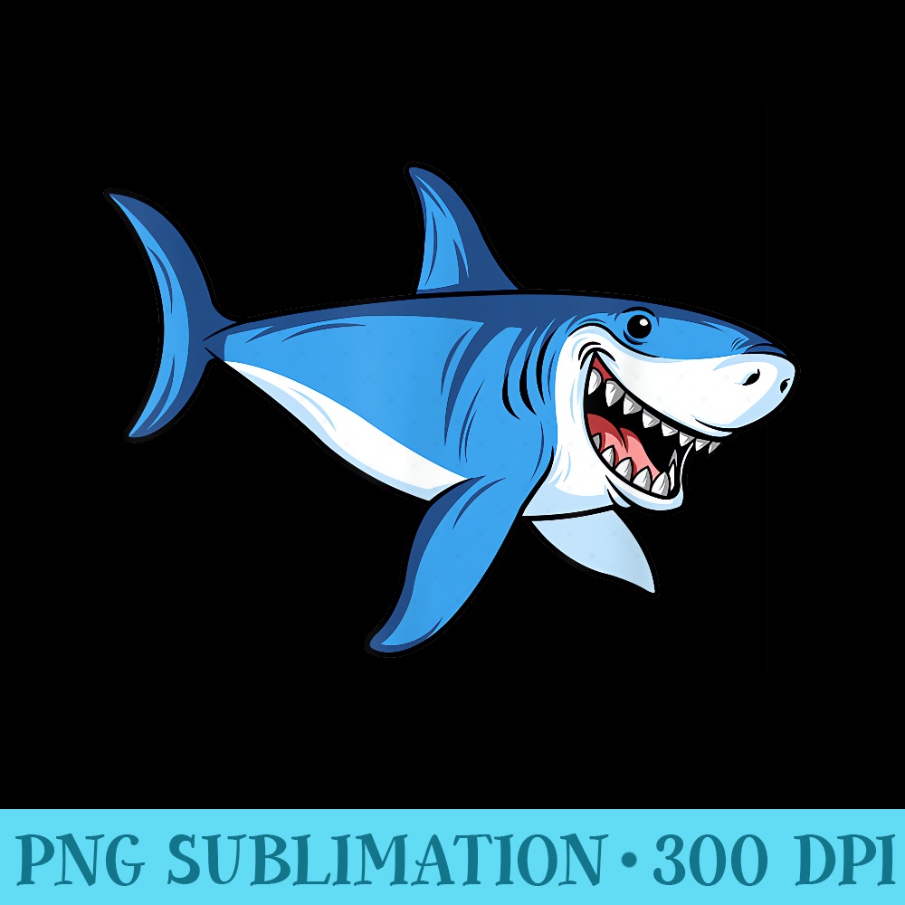 Funny Great White Shark Summer Vacation Beach - PNG Design Files - Quick And Seamless Download Process