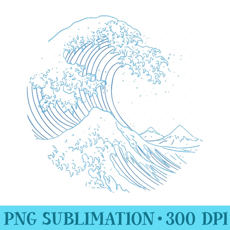 Japanese Wave Nature Japan Water Beach Ocean - Digital PNG Artwork - Unleash Your Inner Rebellion