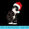 Black Cat Christmas Light Funny Cat Lover Christmas Pajama Sweatshirt - Printable PNG Images - Stunning Sublimation Graphics