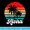 Aloha Hawaii Island Palm Tree Beach Retro 70s 80s - PNG Graphics - Transform Your Sublimation Creations