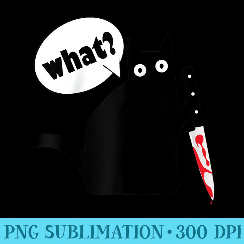 Cat What Funnty Black Cat , cool Murderous Cat with knife Raglan Baseball - Unique PNG Artwork - Unleash Your Creativity