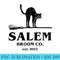 Salem Broom Co Company Halloween Black Cat Witch and Broom Zip Hoodie - PNG Art Files - Eco Friendly And Sustainable Digital Products