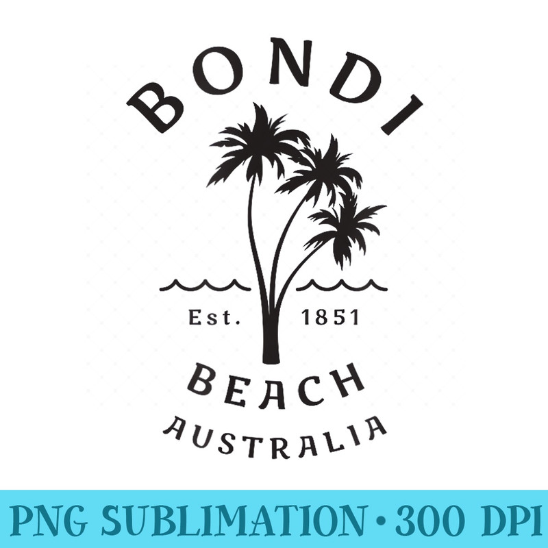 Retro Cool Bondi Beach Australia Vintage Palm Tree Novelty - Unique Sublimation PNG Download - Bold & Eye-catching