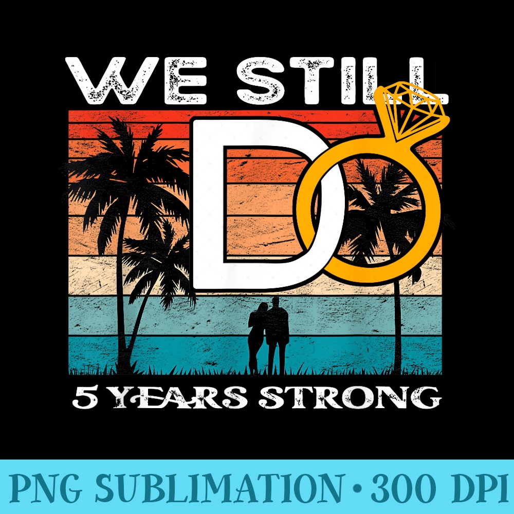 Beach wedding anniversary couple married 5 years ago - Digital PNG Artwork - Revolutionize Your Designs