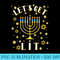 s Lets Get Lit Funny Jewish Hanukkah For Men - PNG Download Icon - Capture Imagination with Every Detail