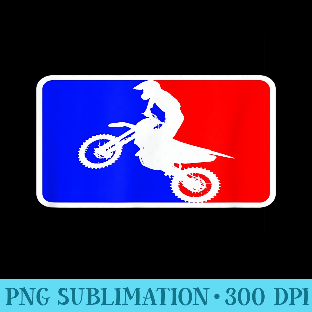 Dirt Bike Blue and Red Logo Design - Unique PNG Artwork - Versatile And Customizable Designs