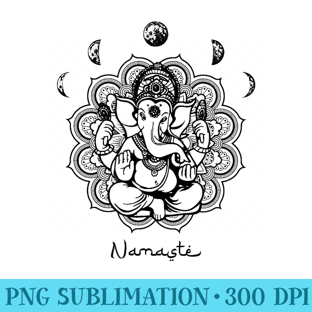 Ganesha Elephant Buddha Mandala Yoga Namaste Yoga - Shirt Artwork Download - Spice Up Your Sublimation Projects