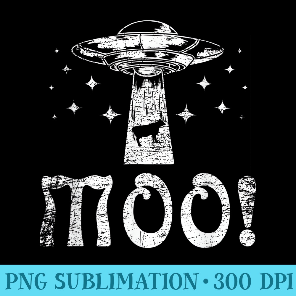 Funny Alien Cow Abduction Extraterrestrial - Shirt Print PNG - Defying the Norms