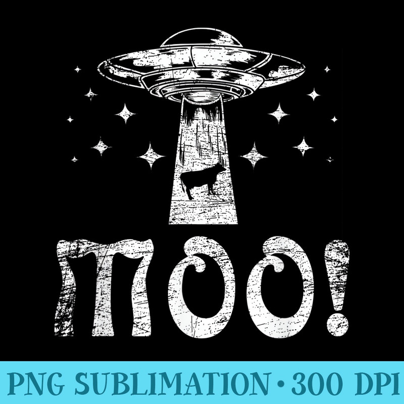 Funny Alien Cow Abduction Extraterrestrial - Shirt Print PNG - Defying the Norms