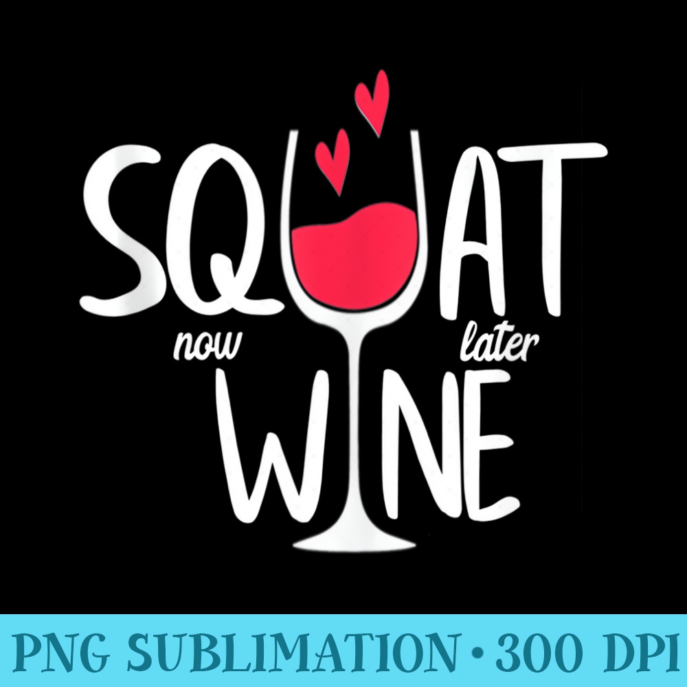 Squat Now Wine Later Funny Wine Gym Exercise Lovers - PNG Image Library Download - Unleash Your Creativity