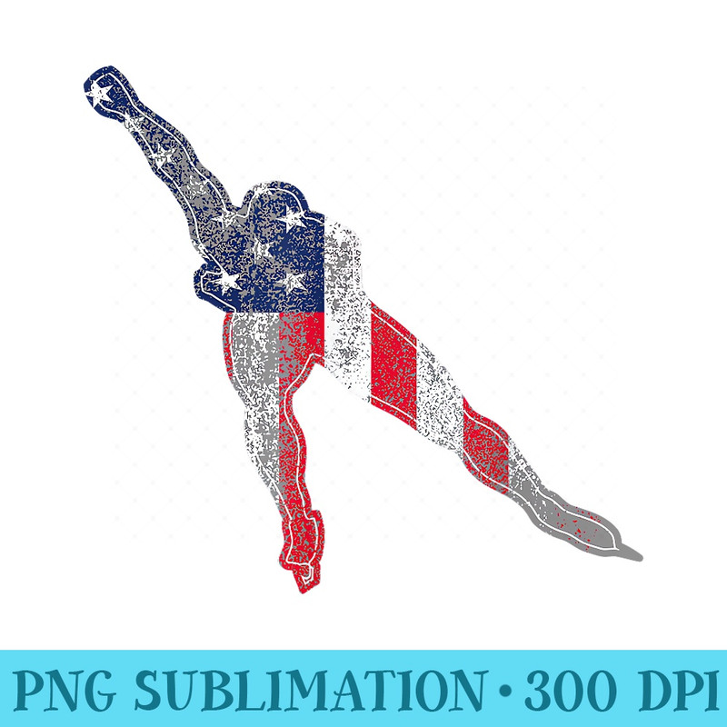American Flag Speed Skating for USA Fans Players - Shirt Illustration PNG - Perfect for Personalization