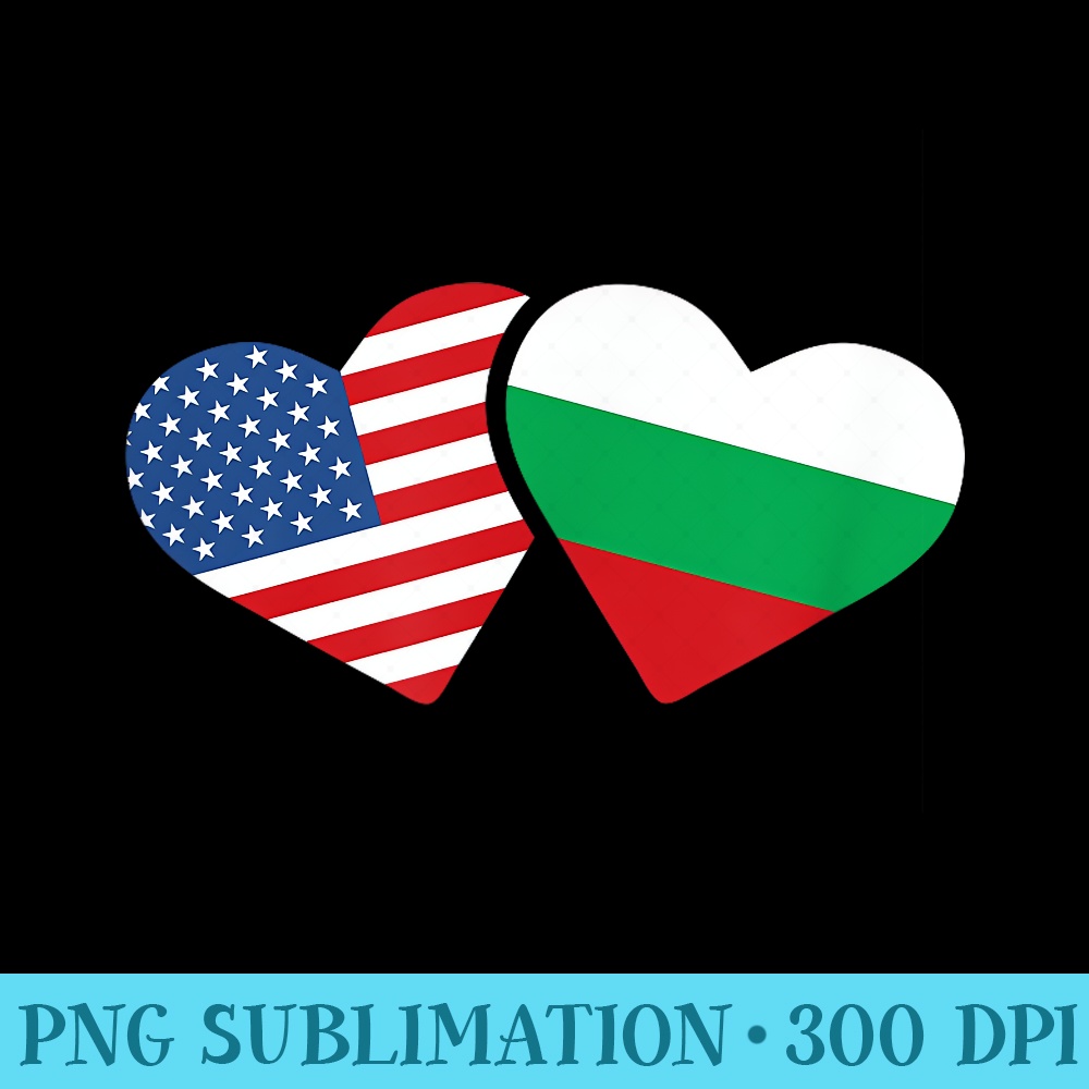 Bulgaria USA Flag T Heart Bulgarian Americans Love - Shirt Vector Illustration - Perfect for Creative Projects