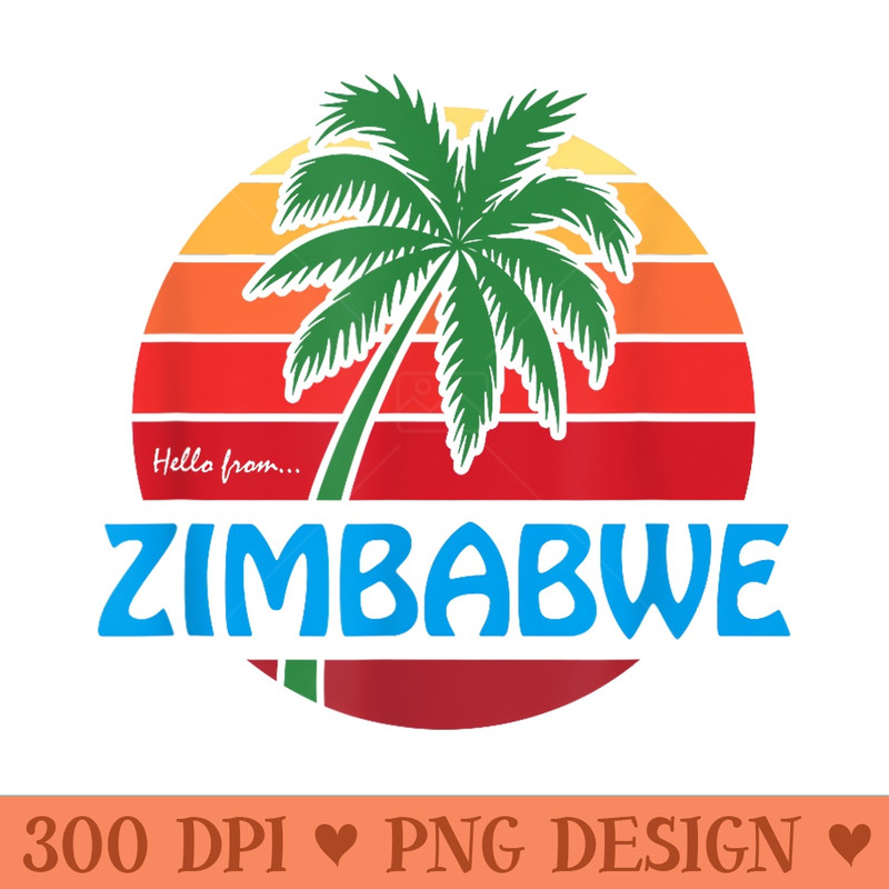 Zimbabwe Summer Palm Tree Beach Souvenir - PNG design downloads - Trendsetting And Modern Collections