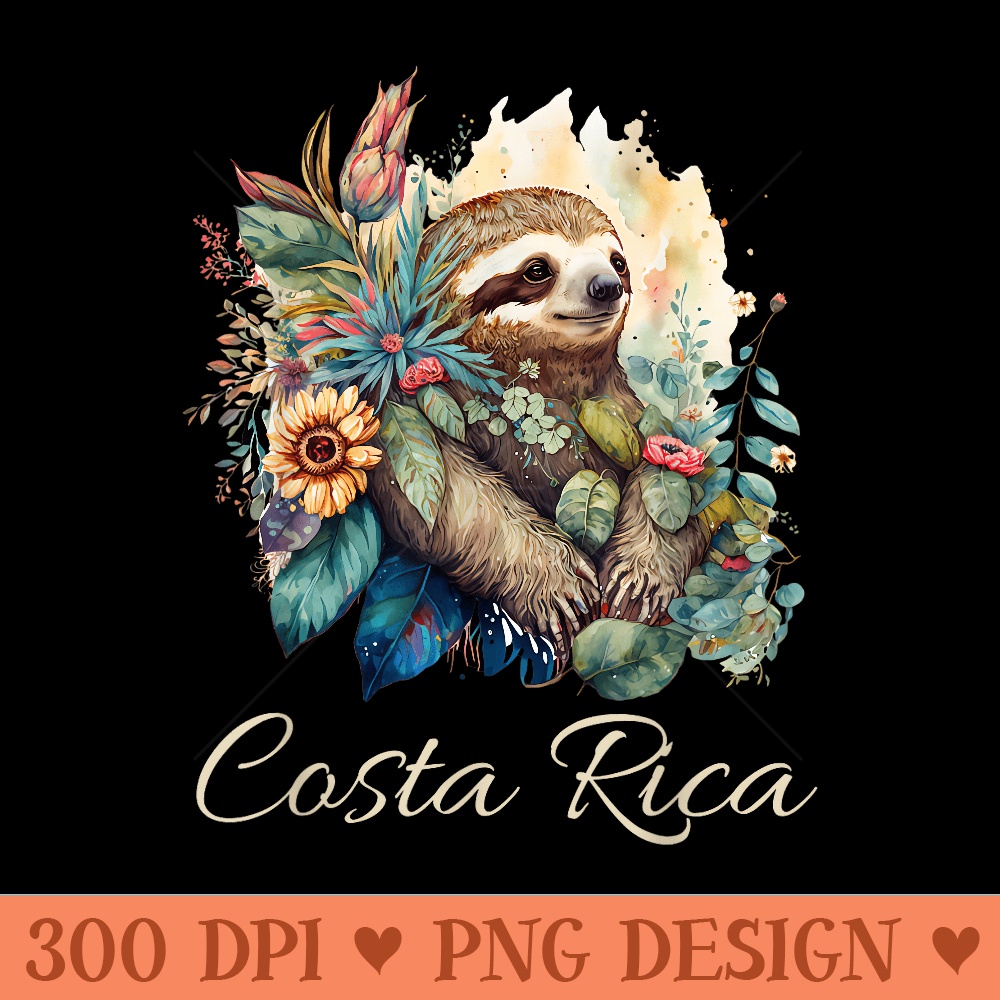Costa Rica Tropical Sloth - Design PNG template - Stunning Sublimation Graphics