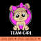 Black Baby Girl Team Girl Gender Reveal - PNG design downloads - Instant Access To Downloadable Files