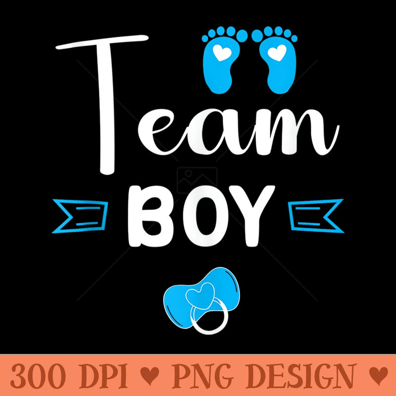 Team boy gender revel baby party announcement - Clipart PNG - Lifetime Access To Purchased Files