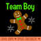 Christmas Gender Reveal Gingerbread Cookie Team Baby Premium - High Quality PNG Clipart - Create with Confidence