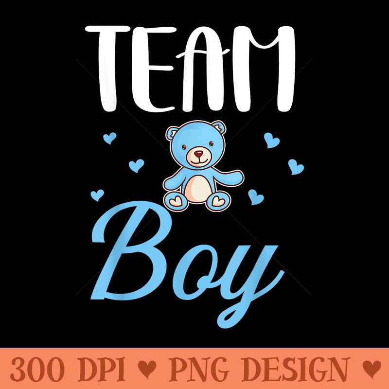 Gender reveal team boy announcement baby shower - High Quality PNG files - Trendsetting And Modern Collections