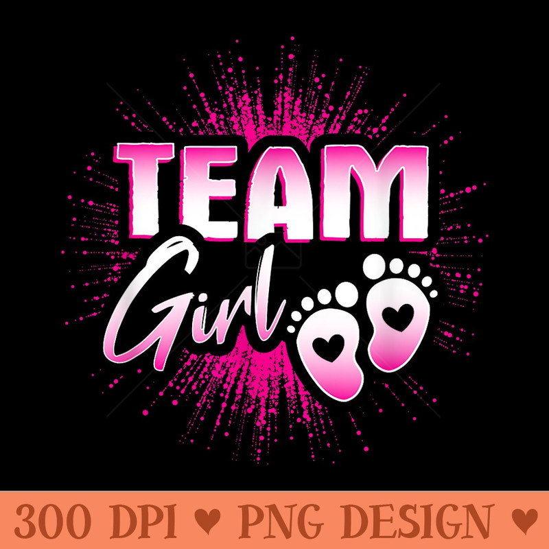 Gender Reveal Team Girl Baby Shower Confetti Cannon Party - PNG download for graphic design - Create with Confidence