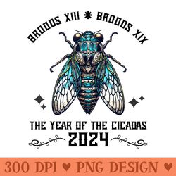 cicada lover brood xix brood xiii year of the cicada 2024 - png download with transparent background