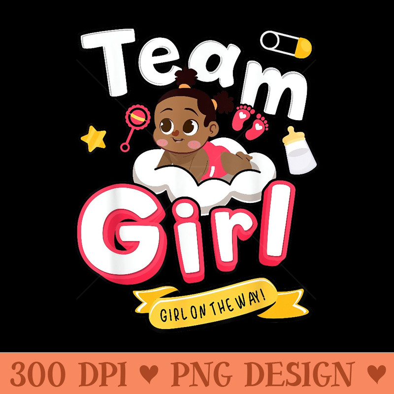 Gender Reveal Team Girl Matching Family Baby Party Supplies - PNG Clipart for Graphic Design - Perfect for Sublimation Mastery