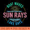 Boat Waves Sun Rays Lake Days Cute Retro 70s Summer Vacation - Design PNG template - Perfect for Sublimation Art