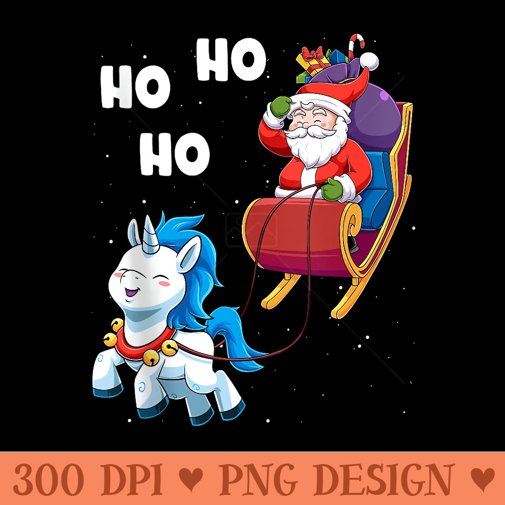 Christmas Unicorn Magical Xmas Santa Claus Sleigh - Vector PNG Clipart - Revolutionize Your Designs