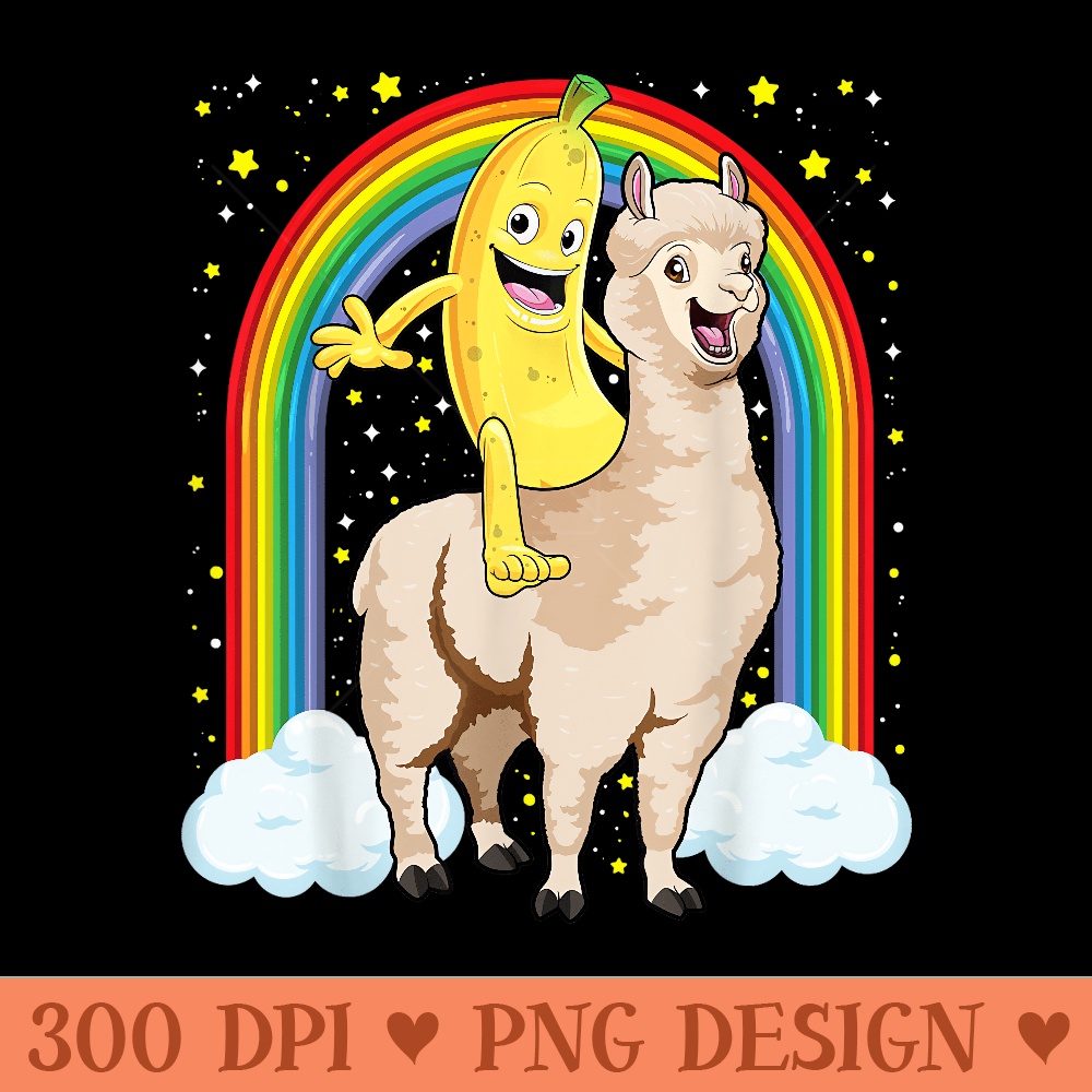 Banana Playful Banana Riding A Llama Funny Farmer - PNG Download - Stunning Sublimation Graphics