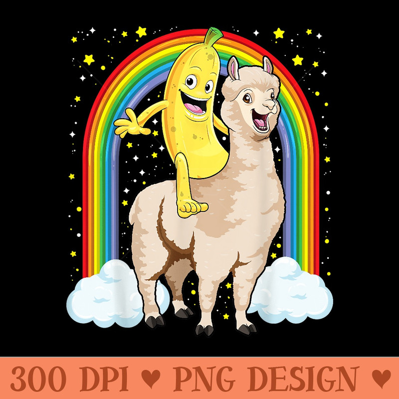 Banana Playful Banana Riding A Llama Funny Farmer - PNG Download - Stunning Sublimation Graphics