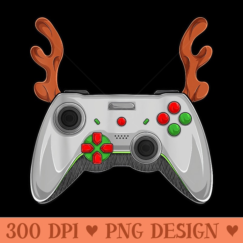 Gaming Christmas Reindeer Gamer Video Games Xmas - Digital PNG Downloads - Premium Quality PNG Artwork