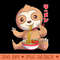 s Kawaii Sloth Ramen Noodles Japanese Anime Noodle Soup - Trendy PNG Designs - Perfect for Personalization