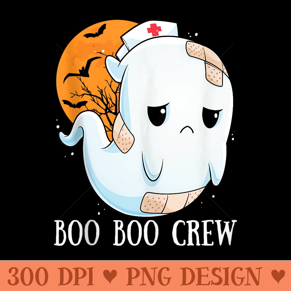 Boo Boo Crew Nurse Halloween For Nurses RN Ghost - High Resolution PNG Designs - Revolutionize Your Designs