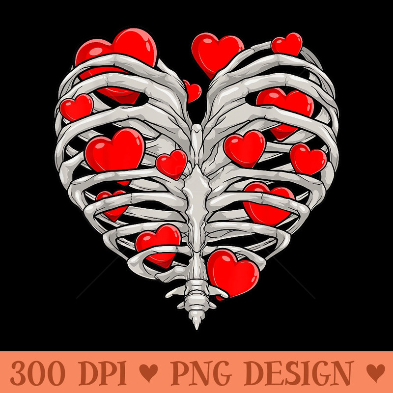 Skeleton Heart Rib Cage XRay Adult Funny Valentine Day - PNG clipart download - Instant Access To Downloadable Files