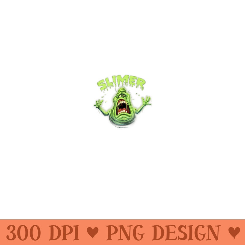 Ghostbusters Slimer Neon Portrait - High Quality PNG Files - Enhance Your Apparel with Stunning Detail