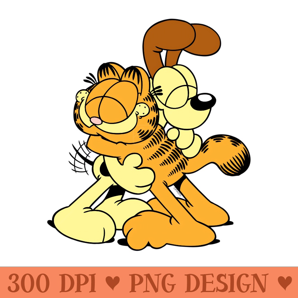 Garfield Odie Hugging - PNG Graphics - Boost Your Success with this Inspirational PNG Download