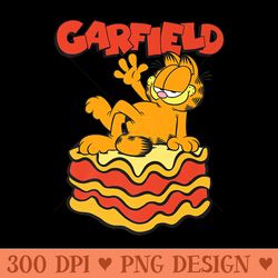 garfield lasagna slice garfield pose premium - trendy png designs