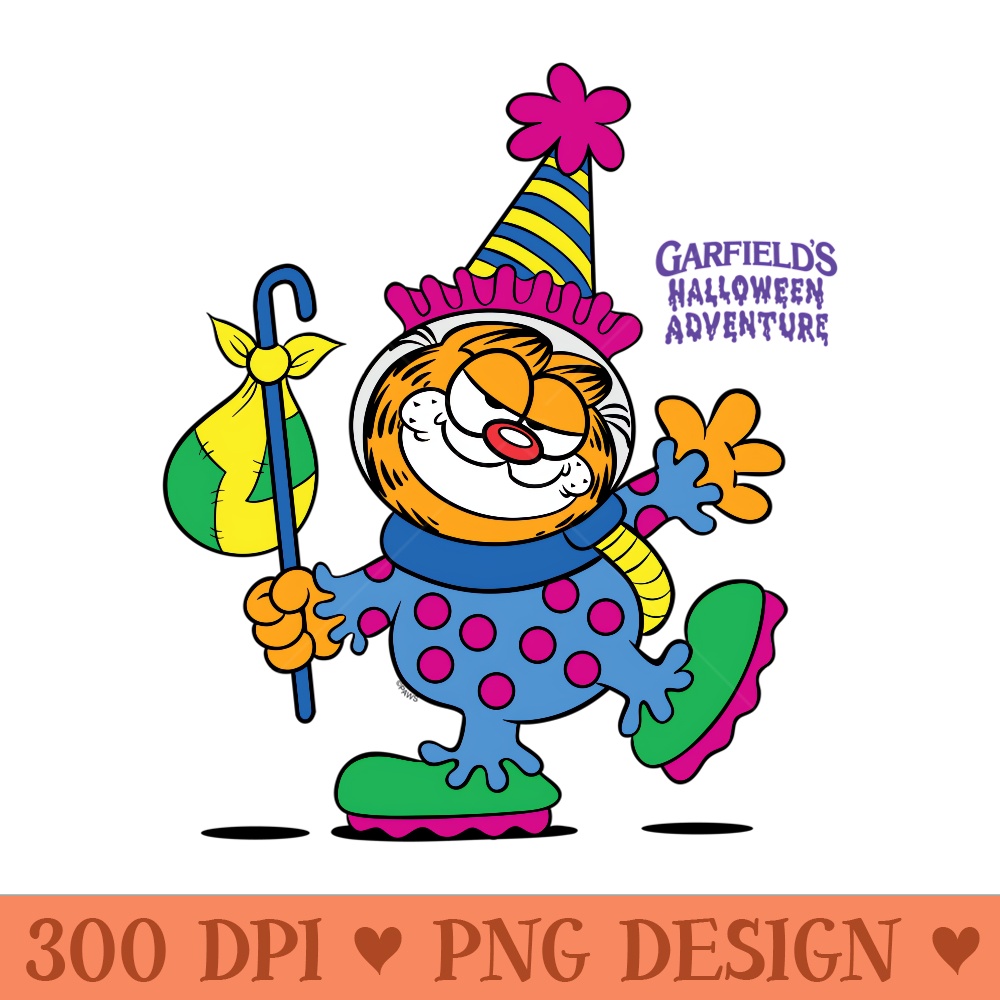 Garfield Clown - Sublimation PNG Designs - Transform Your Sublimation Creations