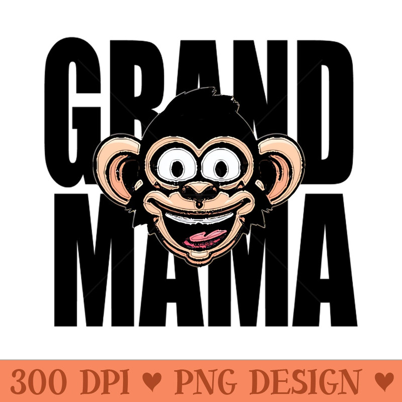 Pop Art Grand Mama Cute Monkey - Transparent PNG Clipart - Instant Access To Downloadable Files
