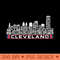 Cleveland Baseball Team All Time Legends, Cleveland City Skyline - Modern PNG designs - Premium Quality PNG Artwork