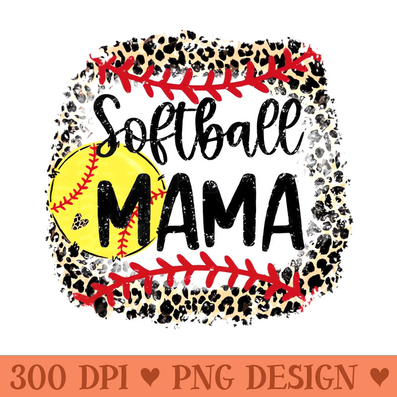 Leopard Softball Mama Softball Mama Softball - Unique Sublimation PNG Download - Perfect for Sublimation Art