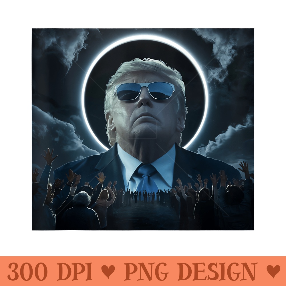 Trump Watching Total Solar Eclipse - Trendy PNG Designs - Easy To Print And User Friendly Designs