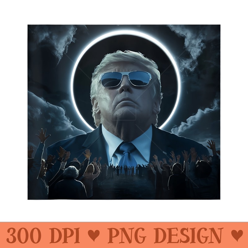 Trump Watching Total Solar Eclipse - Trendy PNG Designs - Easy To Print And User Friendly Designs