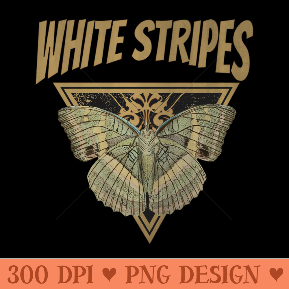 White Stripes Fly Away Butterfly - PNG Graphics - Easy To Print And User Friendly Designs