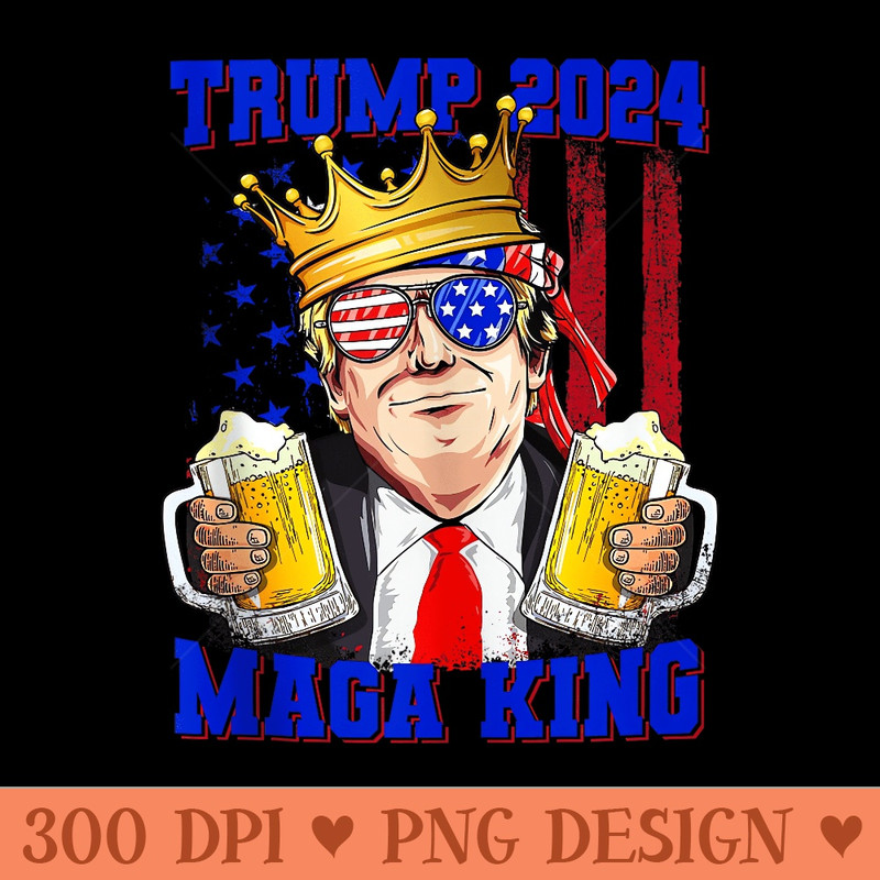 Trump 2024 America Flag Funny Trump Ultra Maga King - Clipart PNG - Perfect for Sublimation Mastery