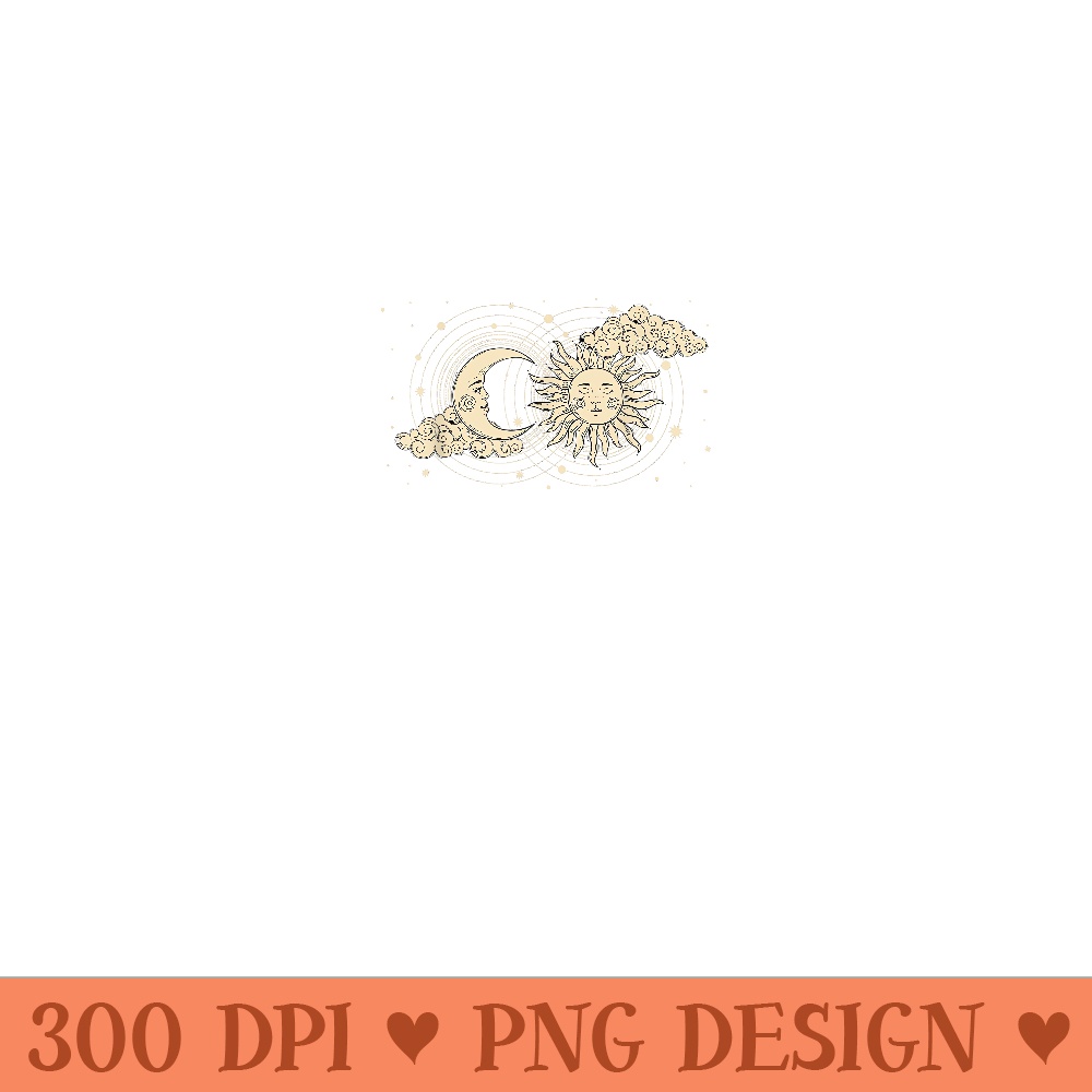 Vintage Celestial Sun And Moon Astrology Moon Phase Women - Printable PNG Graphics - Boost Your Success with this Inspirational PNG Download