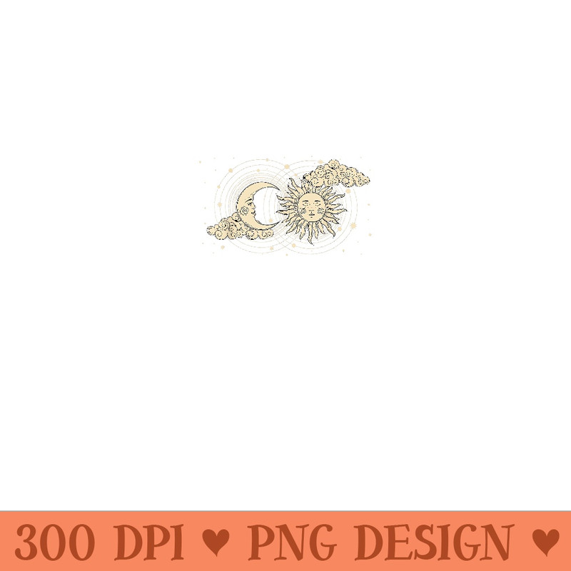 Vintage Celestial Sun And Moon Astrology Moon Phase Women - Printable PNG Graphics - Boost Your Success with this Inspirational PNG Download
