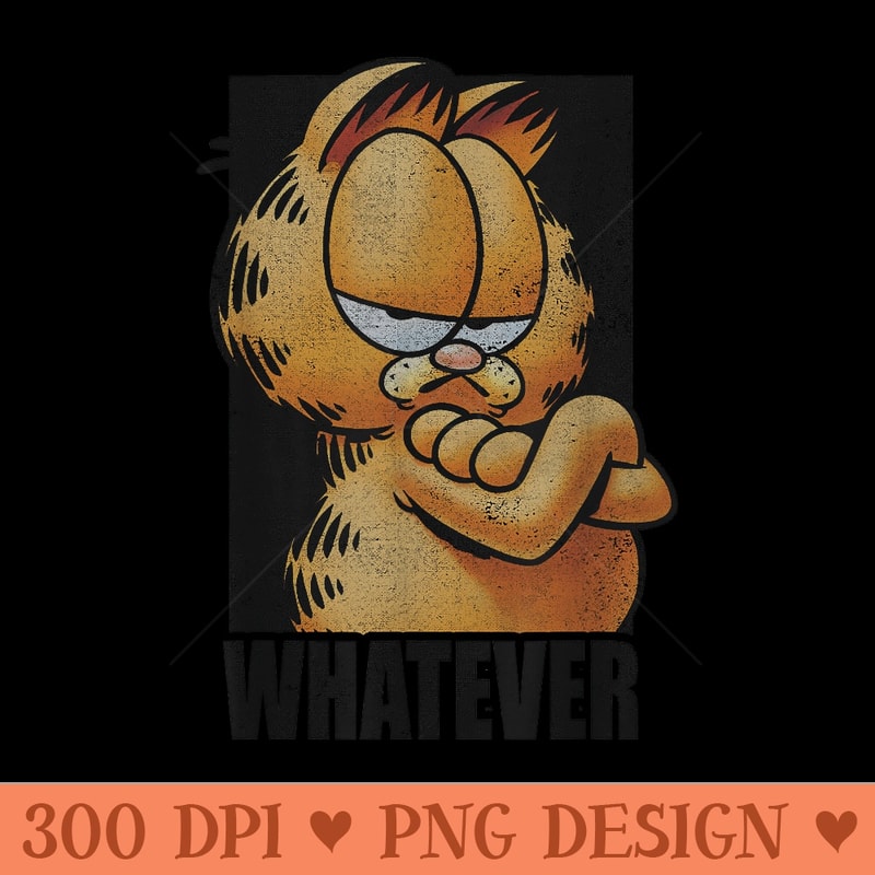 Garfield Whatever Retro Vintage Grumpy Orange Cat Poster - Mug Sublimation PNG - Lifetime Access To Purchased Files
