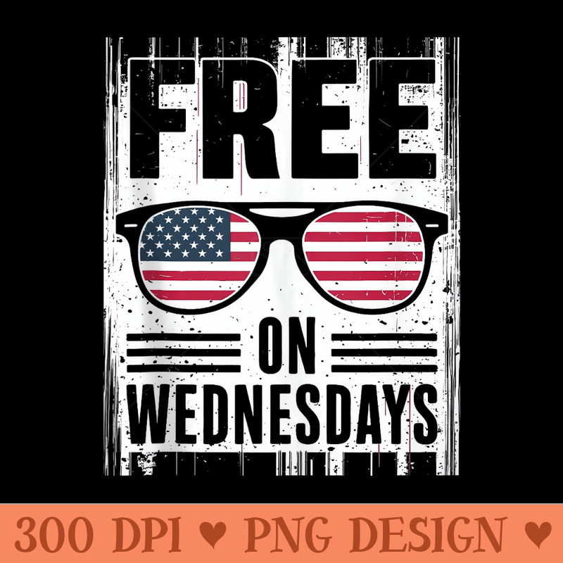 Biden Free on Wednesdays US Flag Vintage - PNG Templates - Trendsetting And Modern Collections